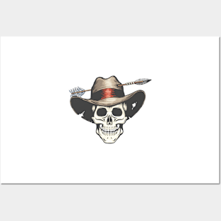 The Skull in Arrow shot Cowboy Hat Posters and Art